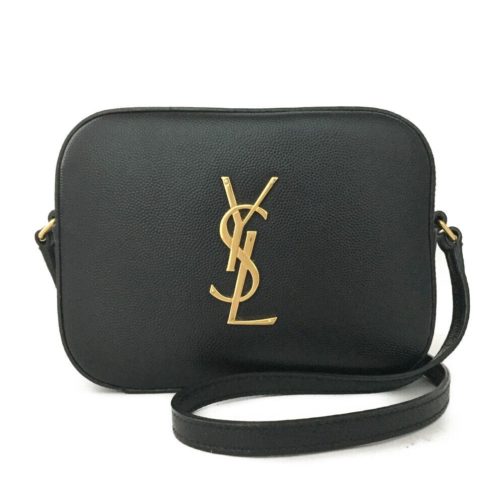 Saint Laurent Cassandra Black Leather Shoulder Bag/8M0796