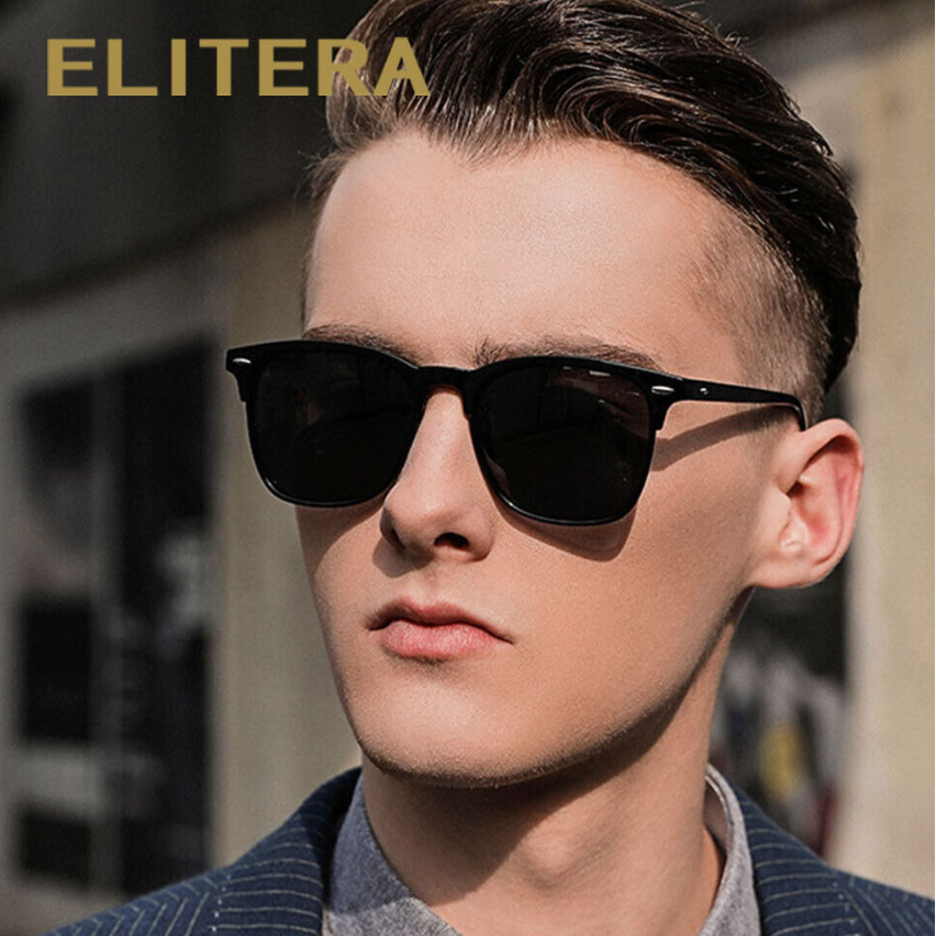 ELITERA Fashion Polarized Men Sunglasses Half Frame Retro Vintage Sport Glasses